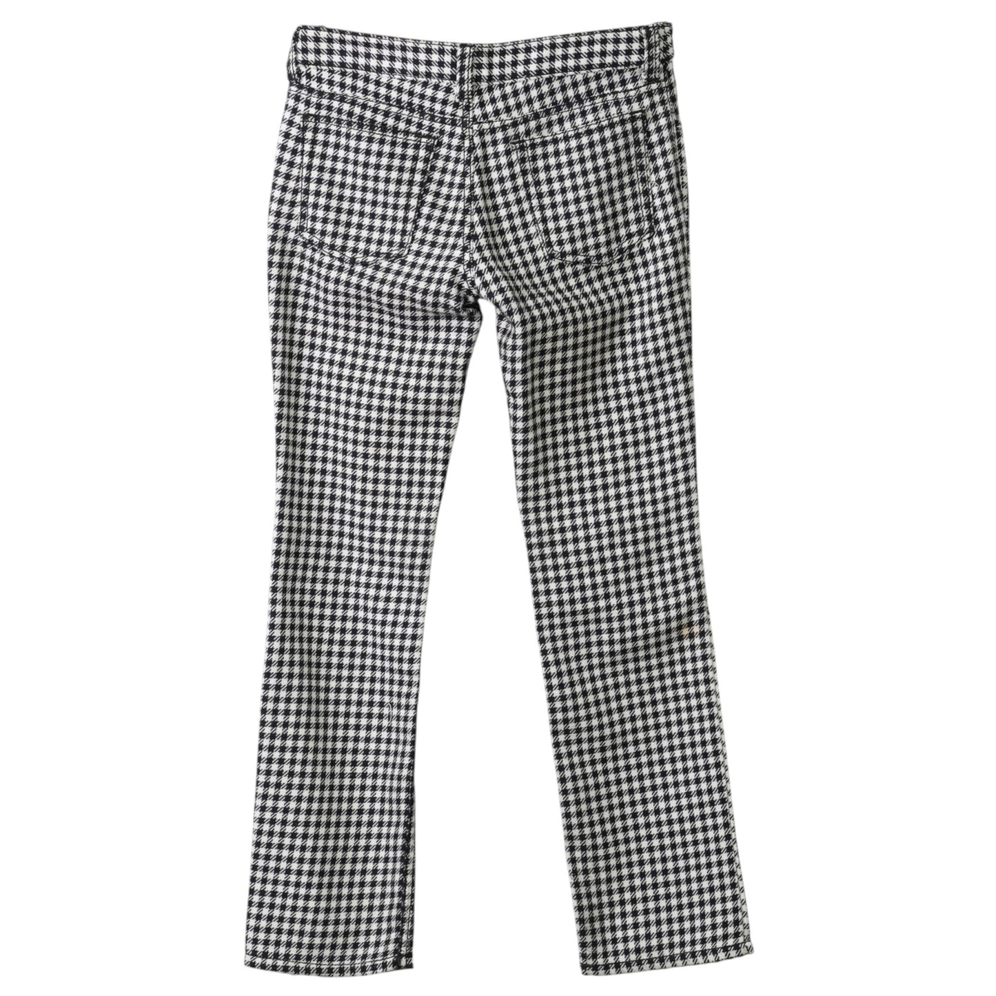 DAMAGED CHECK PANTS / BLACK&WHITE