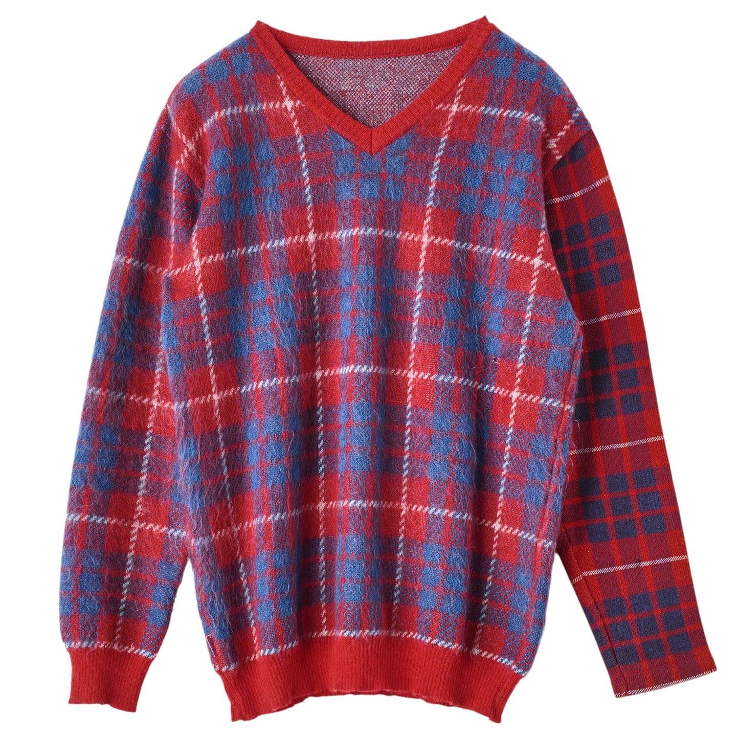 CHECK SWEATER / RED&BLUE