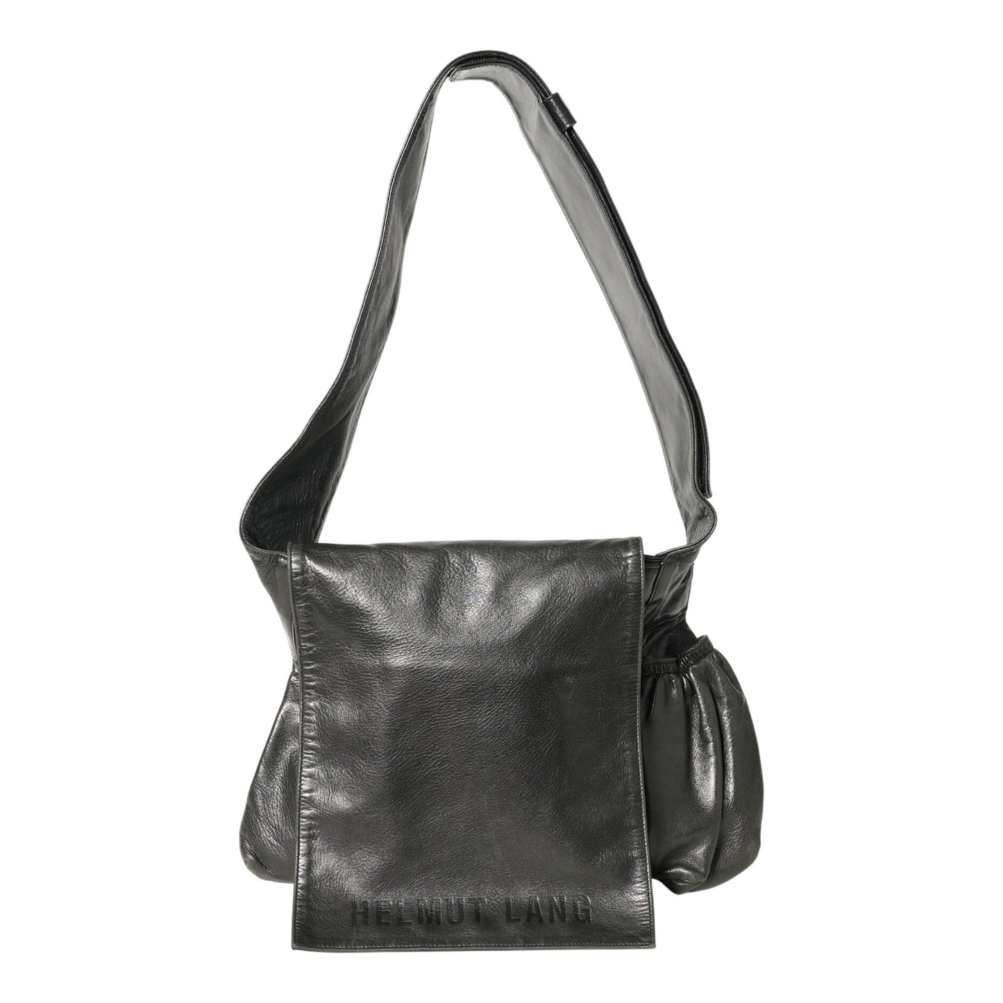 LEATHER SHOULDER BAG / BLACK