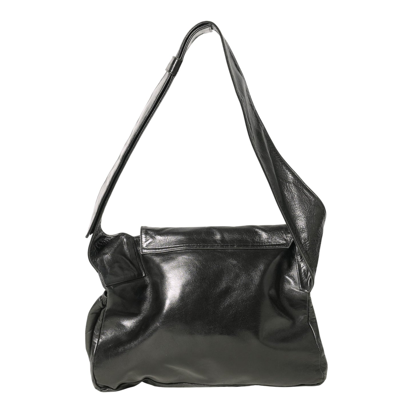 LEATHER SHOULDER BAG / BLACK