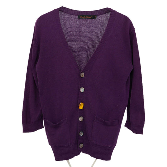 JEWEL BUTTON CARDIGAN / PURPLE