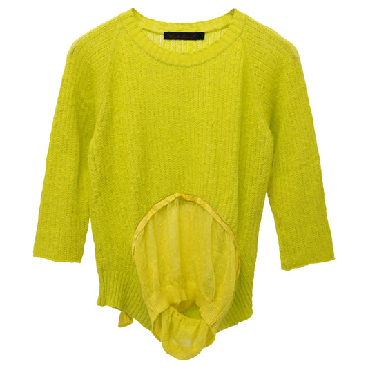 LACE HYBRID SWEATER / YELLOW