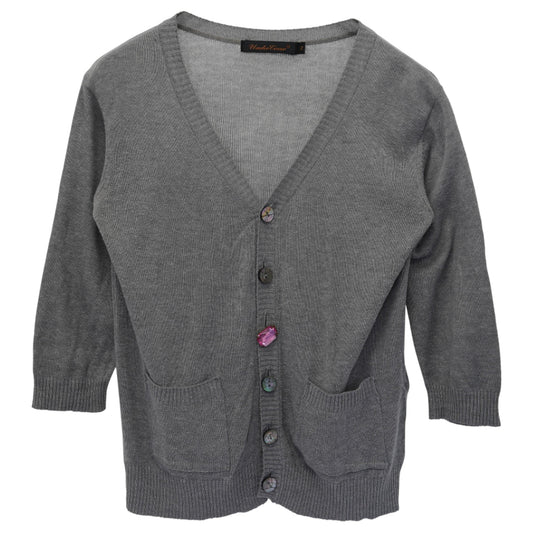 JEWEL BUTTON CARDIGAN / GREY