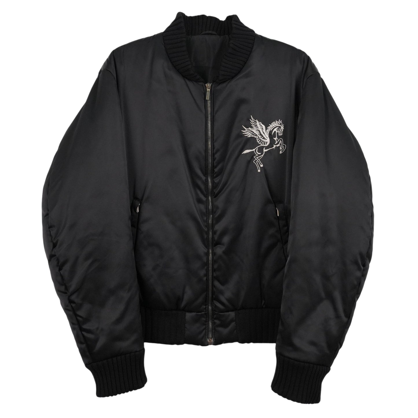 MA-1 JACKET WITH EMBROIDERY / BLACK