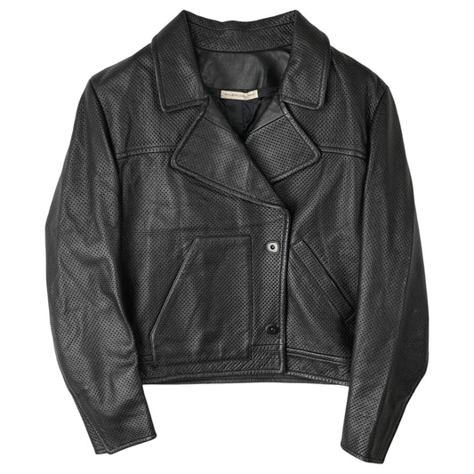 PUNCHING LEATHER JACKET / BLACK
