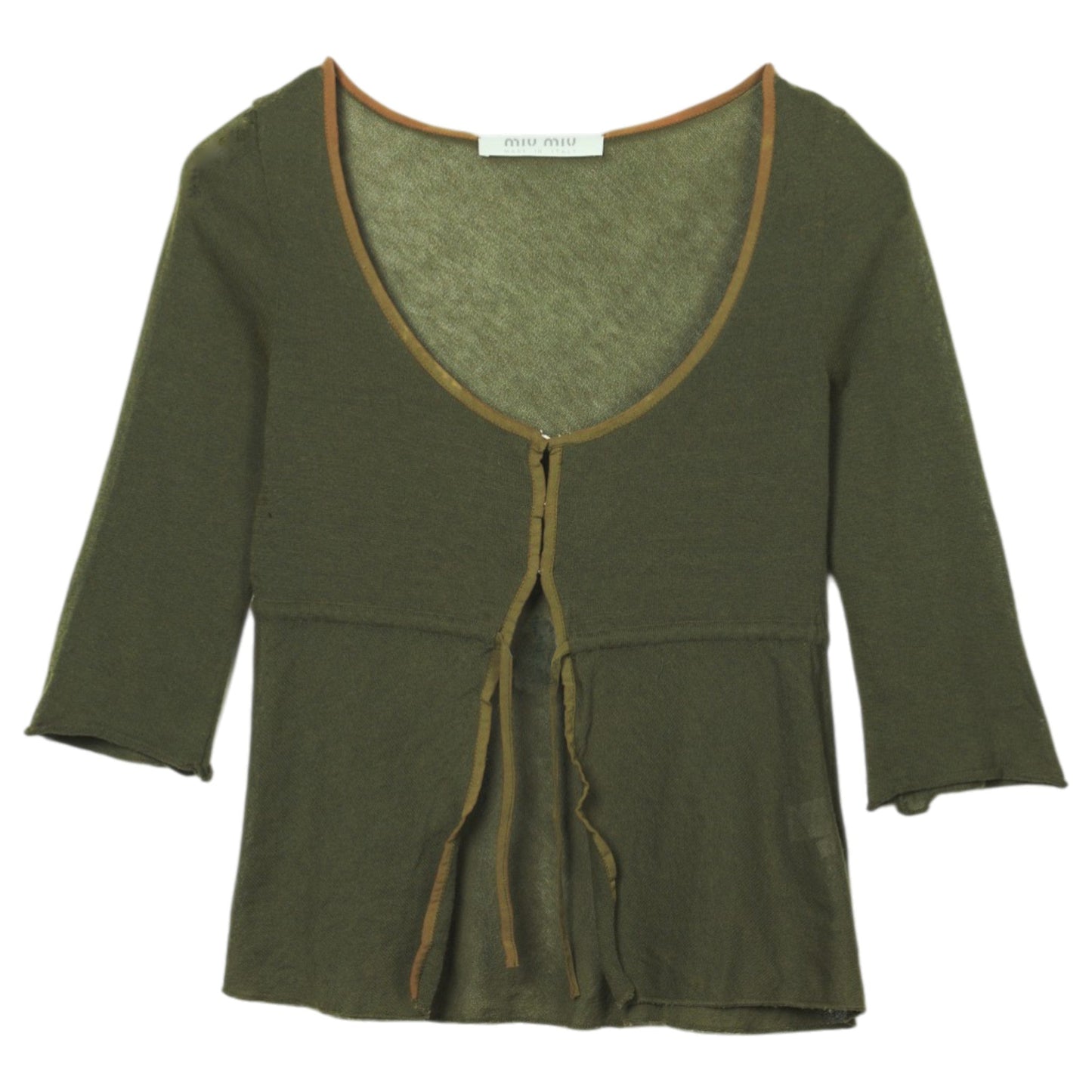 3/4 SLEEVE CARDIGAN / KHAKI
