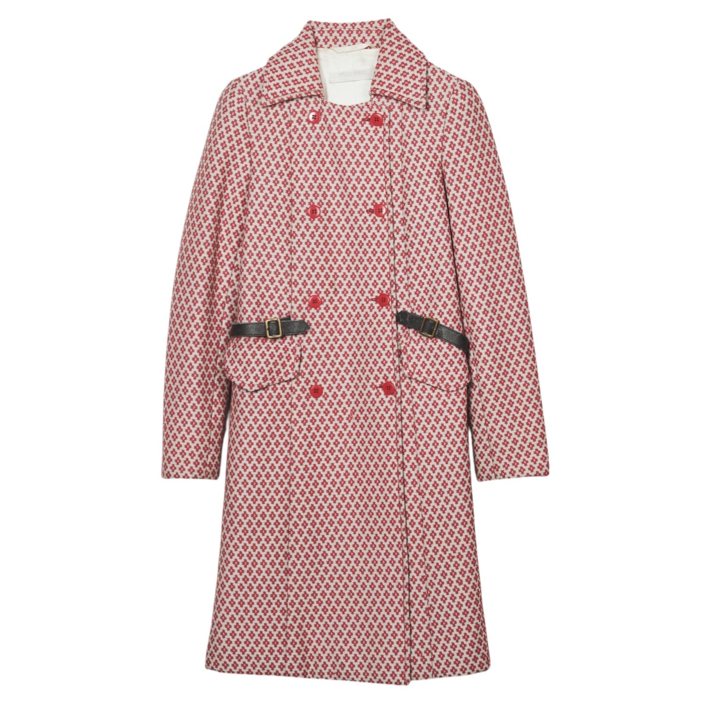 BELTED COAT / RED&WHITE