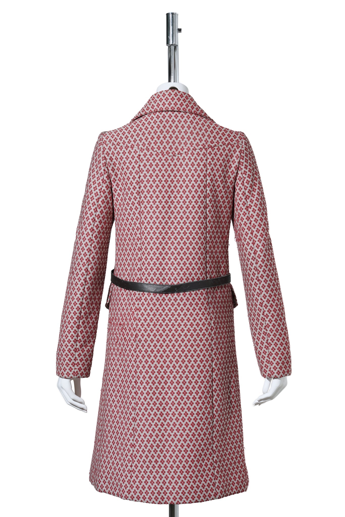 BELTED COAT / RED&WHITE