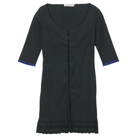 HALF SLEEVE DRESS / BLACK