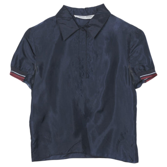 CROPPED POLO TOP / NAVY