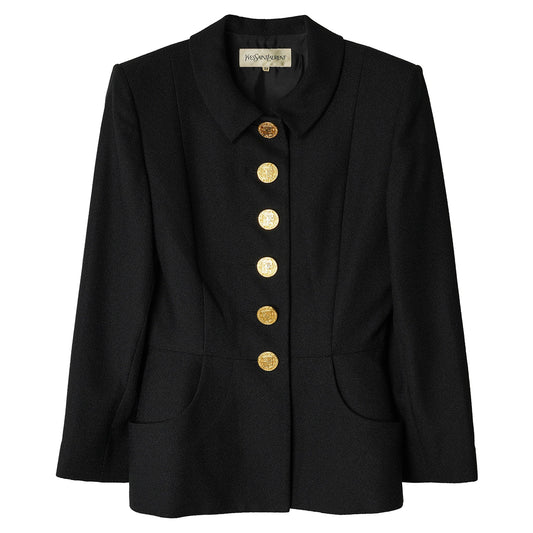 GOLD BUTTON JACKET / BLACK