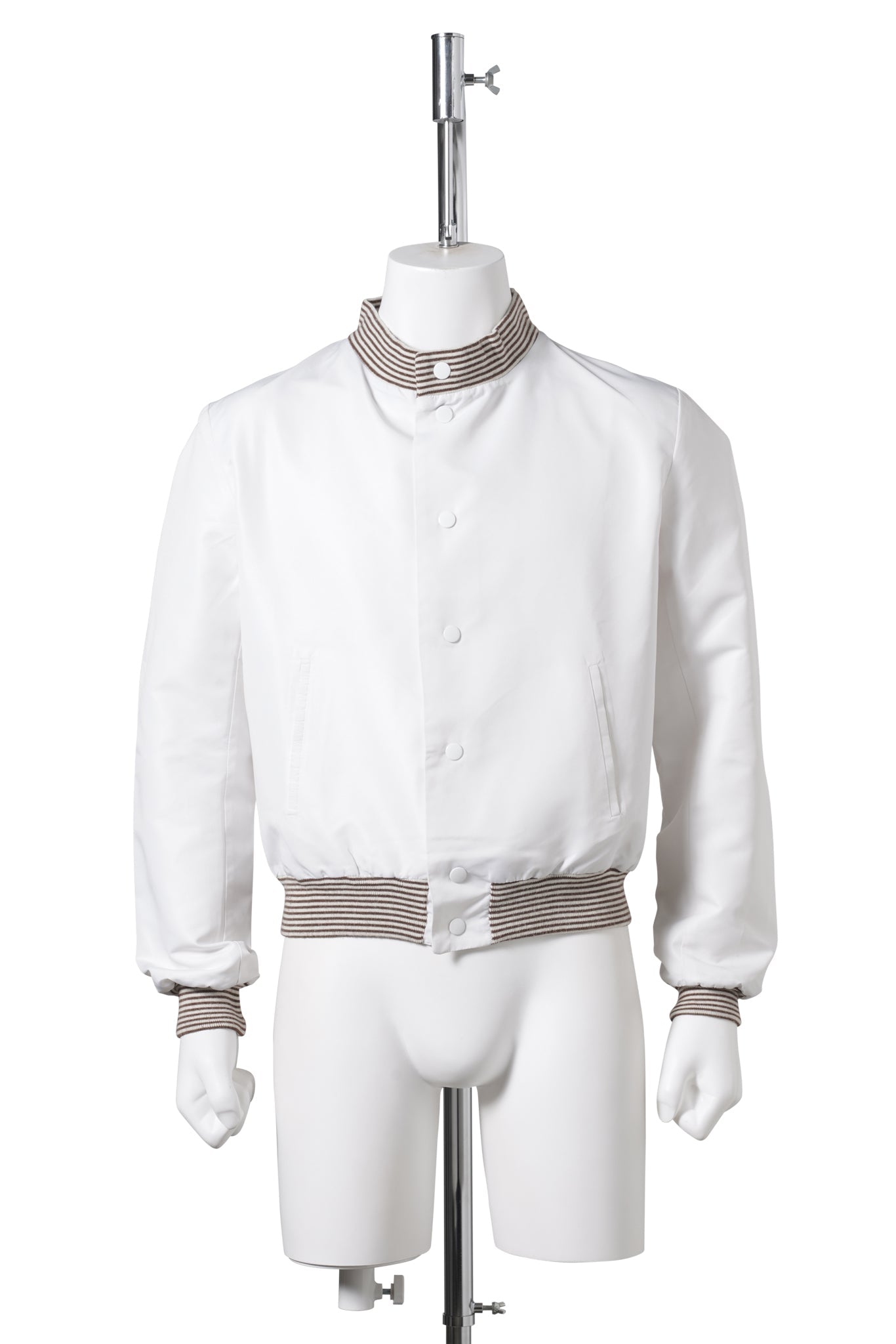 STRIPE COLLAR BLOUSON / WHITE