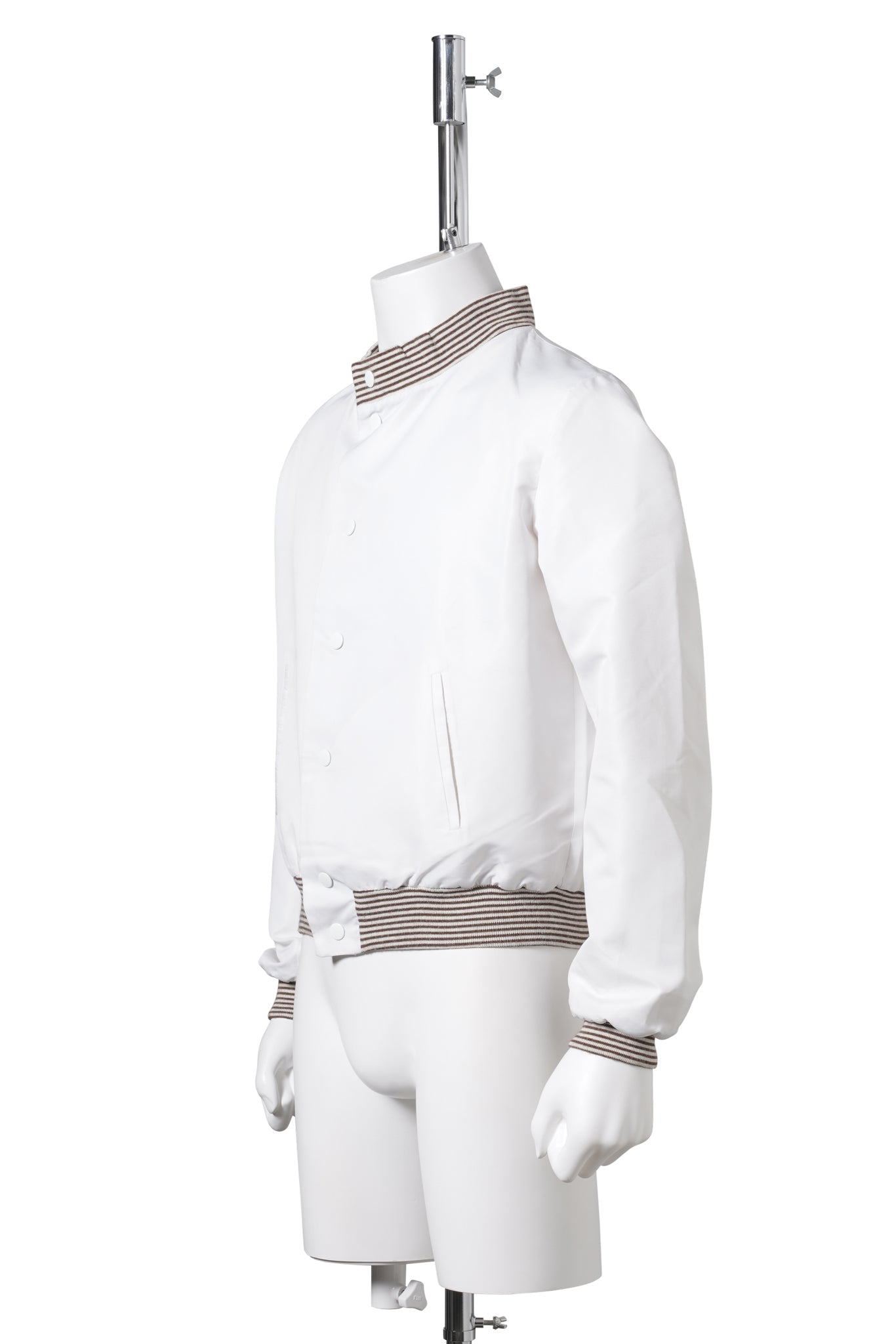 STRIPE COLLAR BLOUSON / WHITE