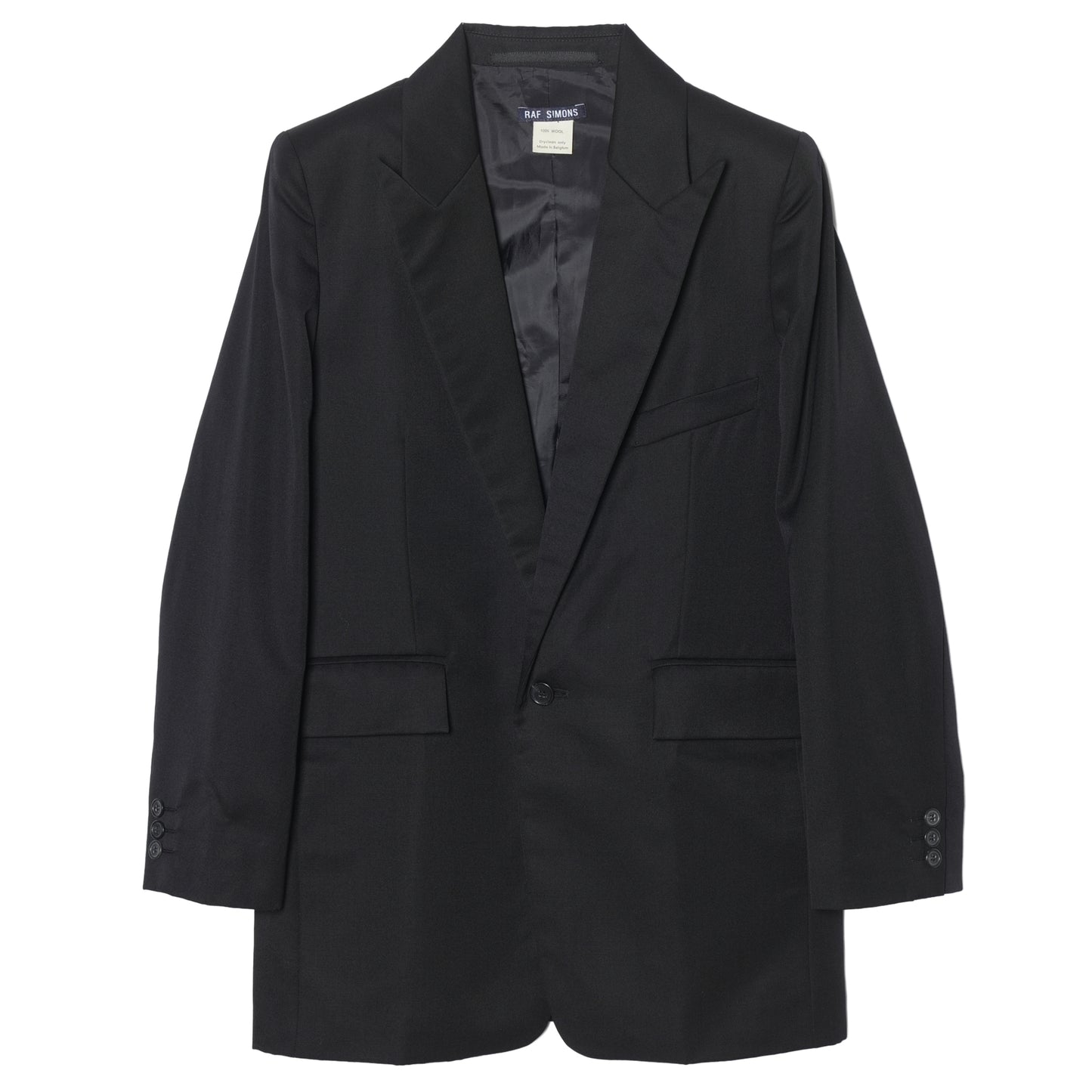 1 BUTTON PEAKED LAPEL JACKET / BLACK