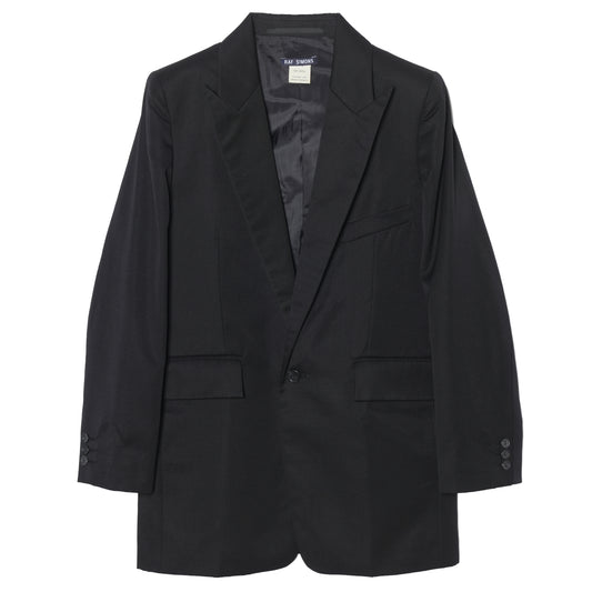 1 BUTTON PEAKED LAPEL JACKET / BLACK