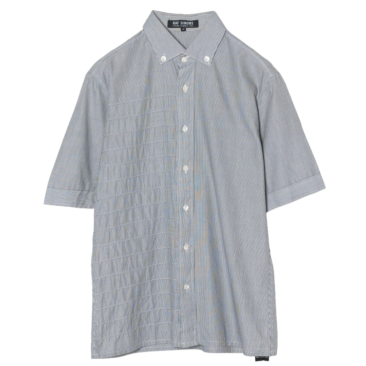 STRIPE SHORT SLEEVE SHIRT / GREY&WHITE