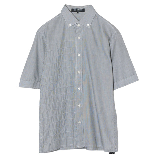 STRIPE SHORT SLEEVE SHIRT / GREY&WHITE