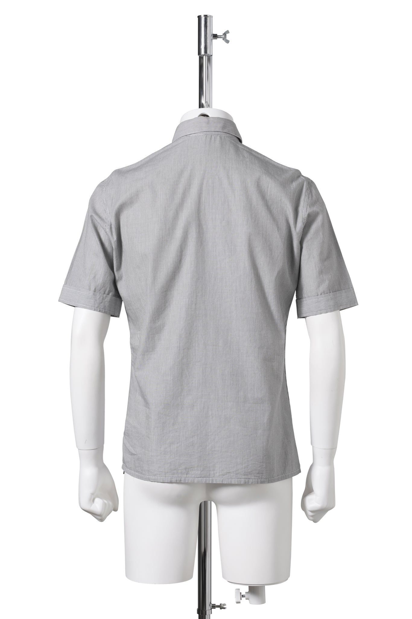 STRIPE SHORT SLEEVE SHIRT / GREY&WHITE
