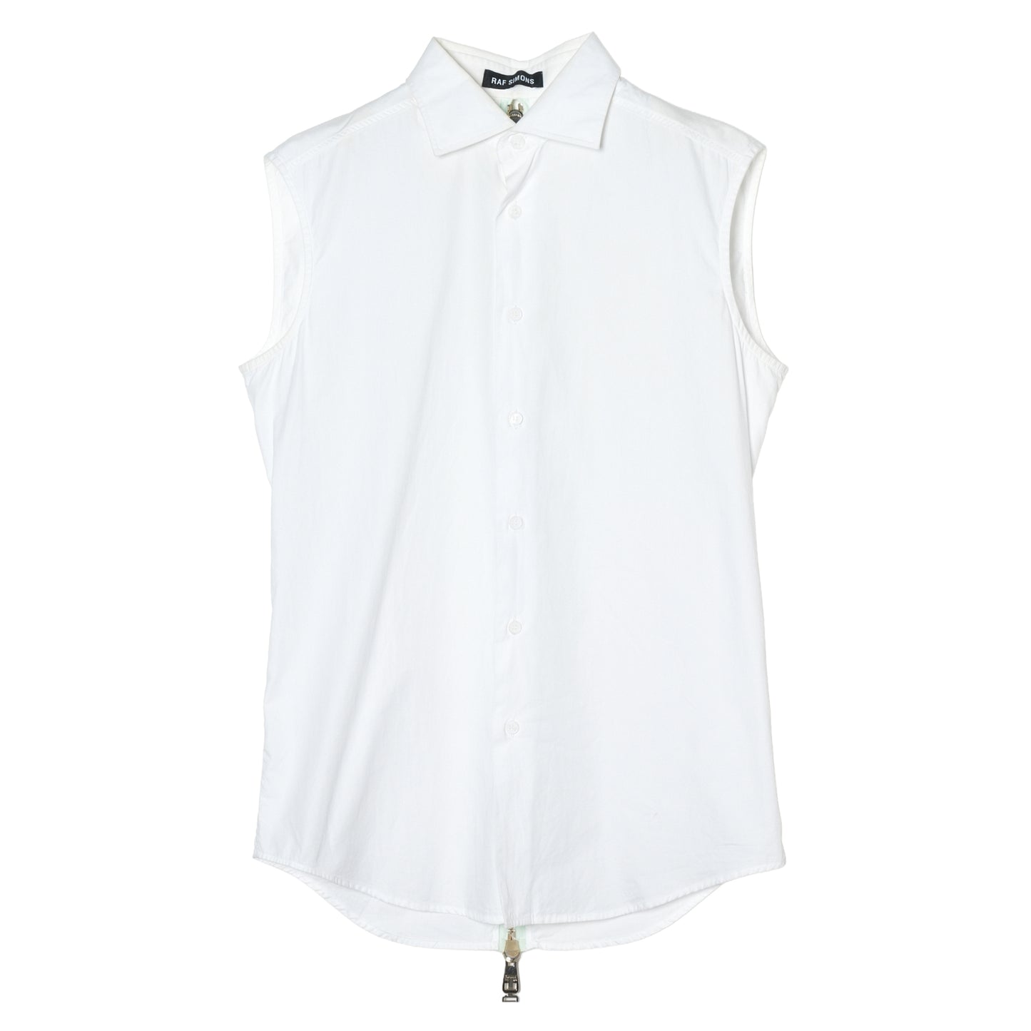 BACK ZIP SLEEVELESS SHIRT / WHITE