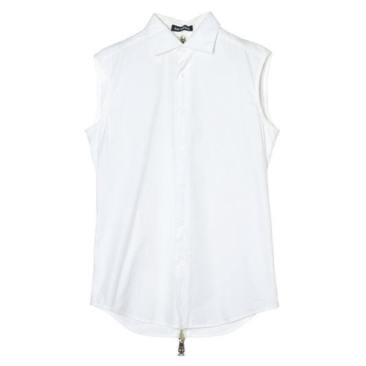 BACK ZIP SLEEVELESS SHIRT / WHITE
