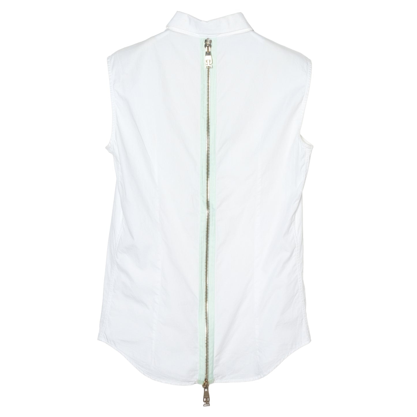 BACK ZIP SLEEVELESS SHIRT / WHITE