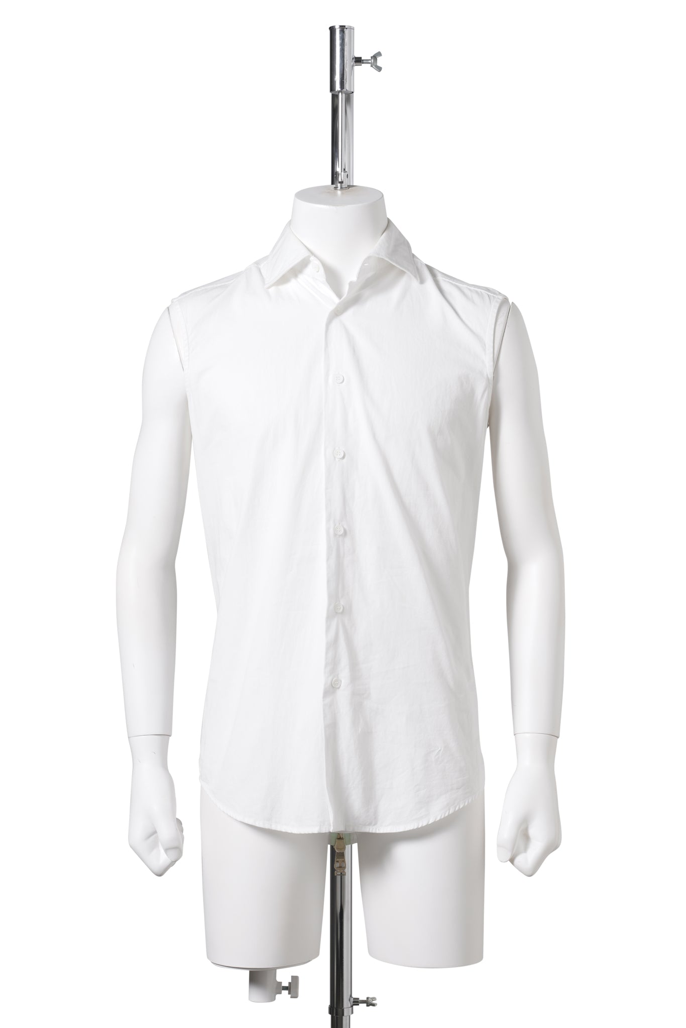 BACK ZIP SLEEVELESS SHIRT / WHITE