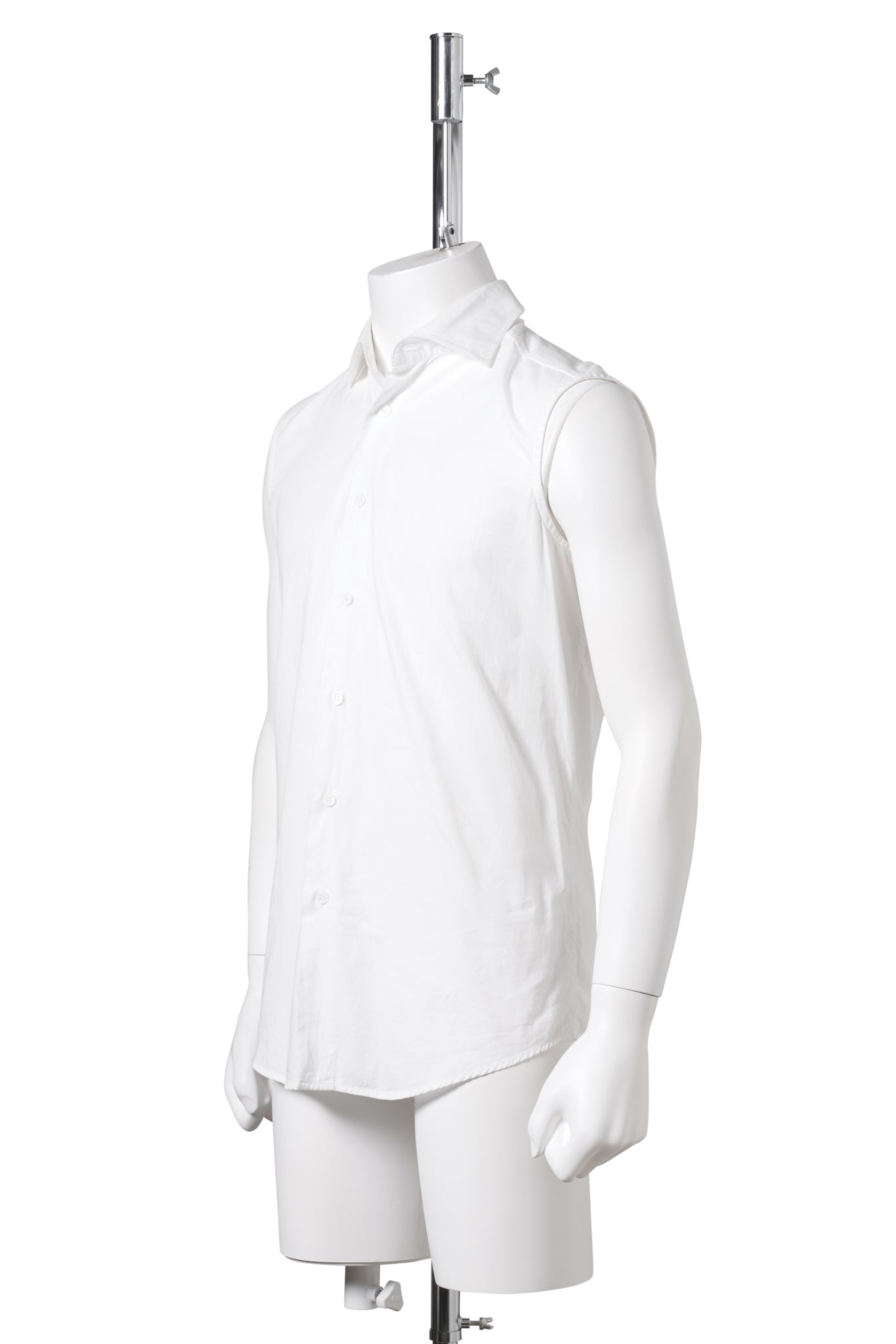 BACK ZIP SLEEVELESS SHIRT / WHITE