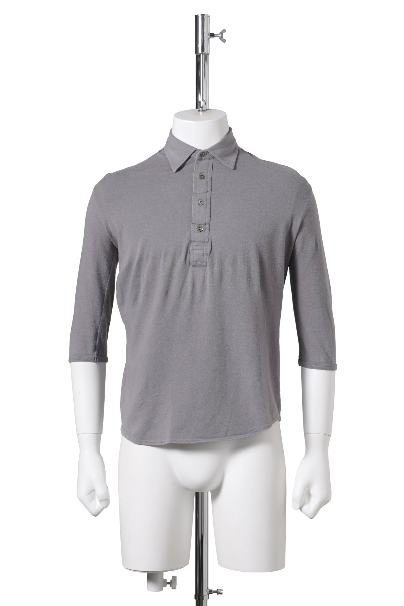 HALF SLEEVE POLO TOP / CHARCOAL GREY