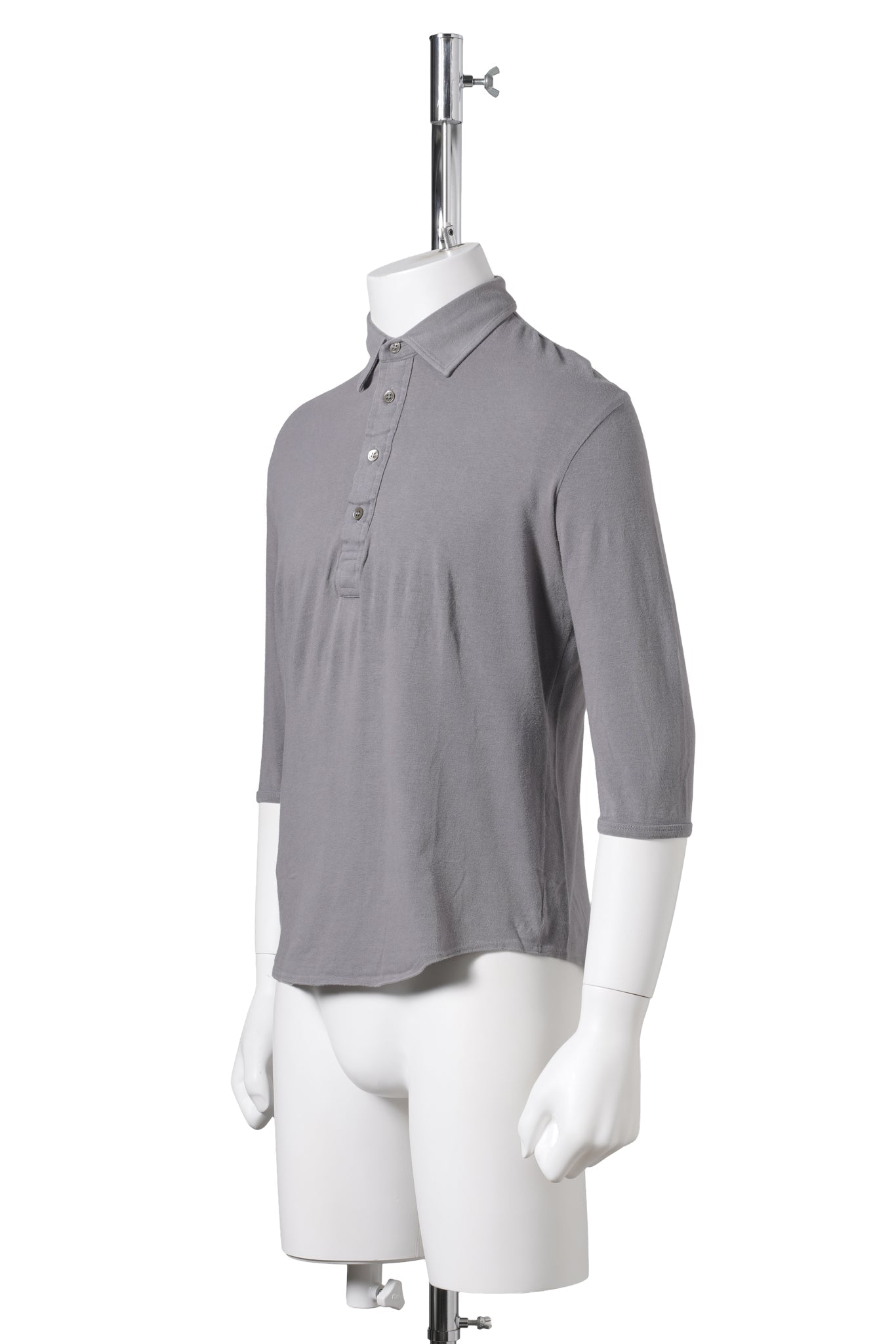 HALF SLEEVE POLO TOP / CHARCOAL GREY