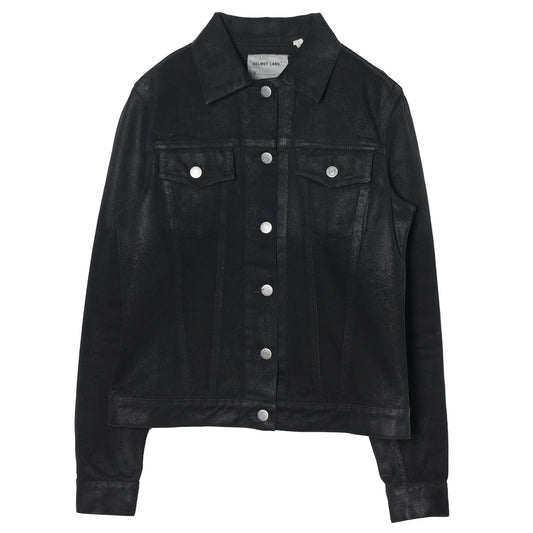 COATED DENIM JACKET / BLACK