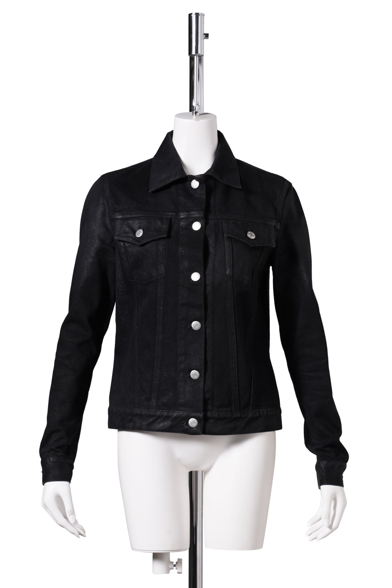 COATED DENIM JACKET / BLACK