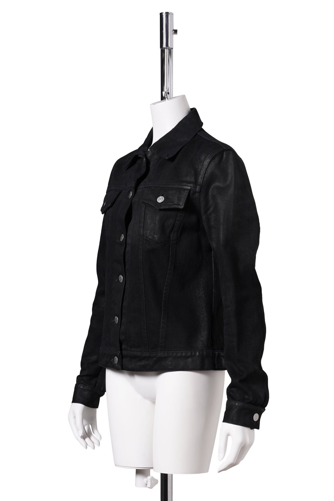 COATED DENIM JACKET / BLACK