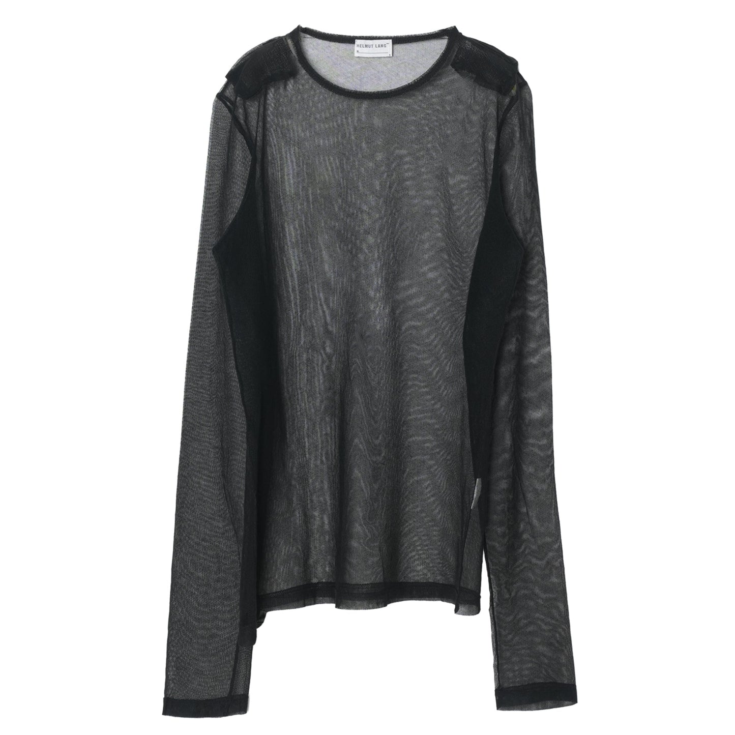 LONG SLEEVE MESH TOP / BLACK