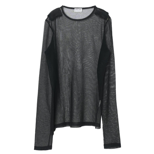 LONG SLEEVE MESH TOP / BLACK