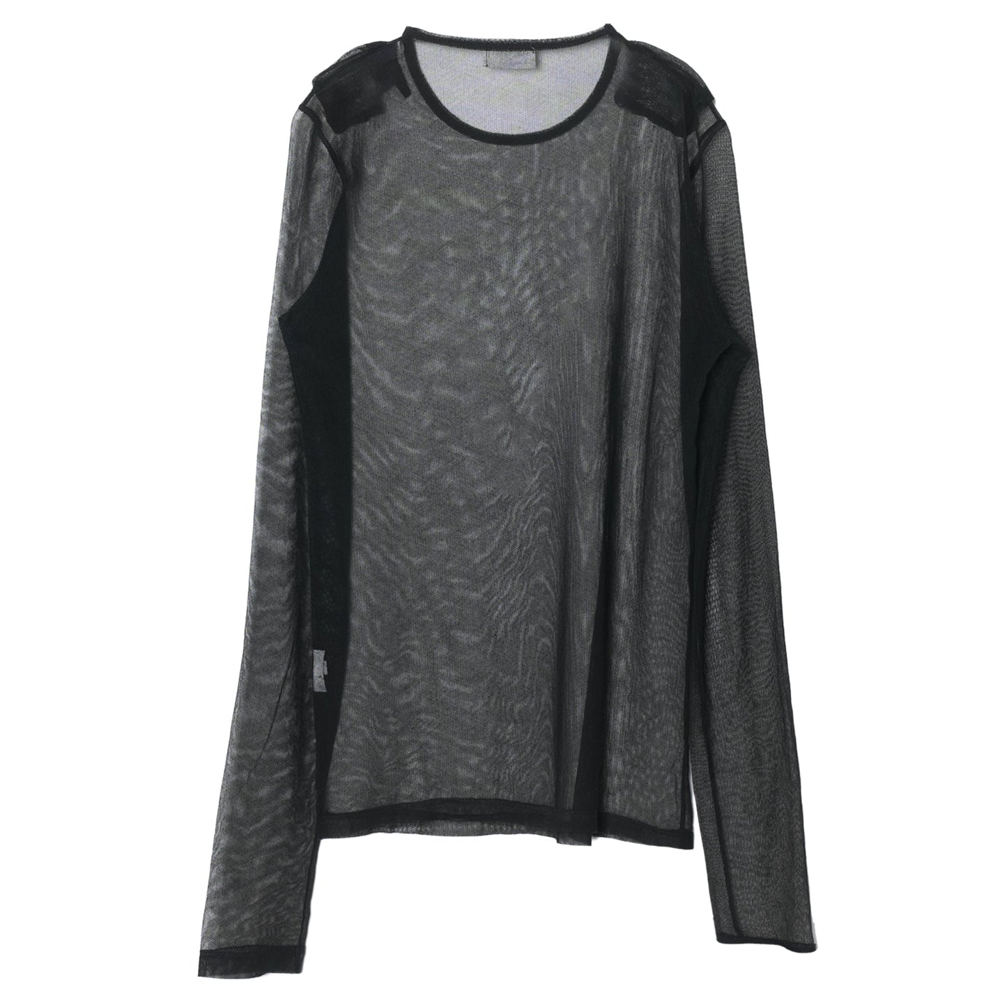 LONG SLEEVE MESH TOP / BLACK