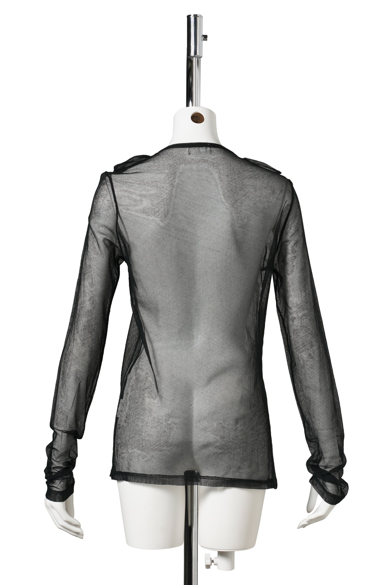 LONG SLEEVE MESH TOP / BLACK