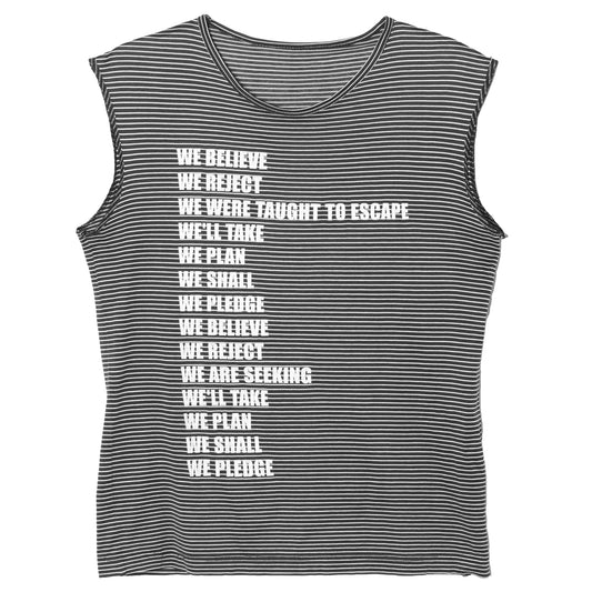 GRAPHIC SLEEVELESS TOP / BLACK&WHITE