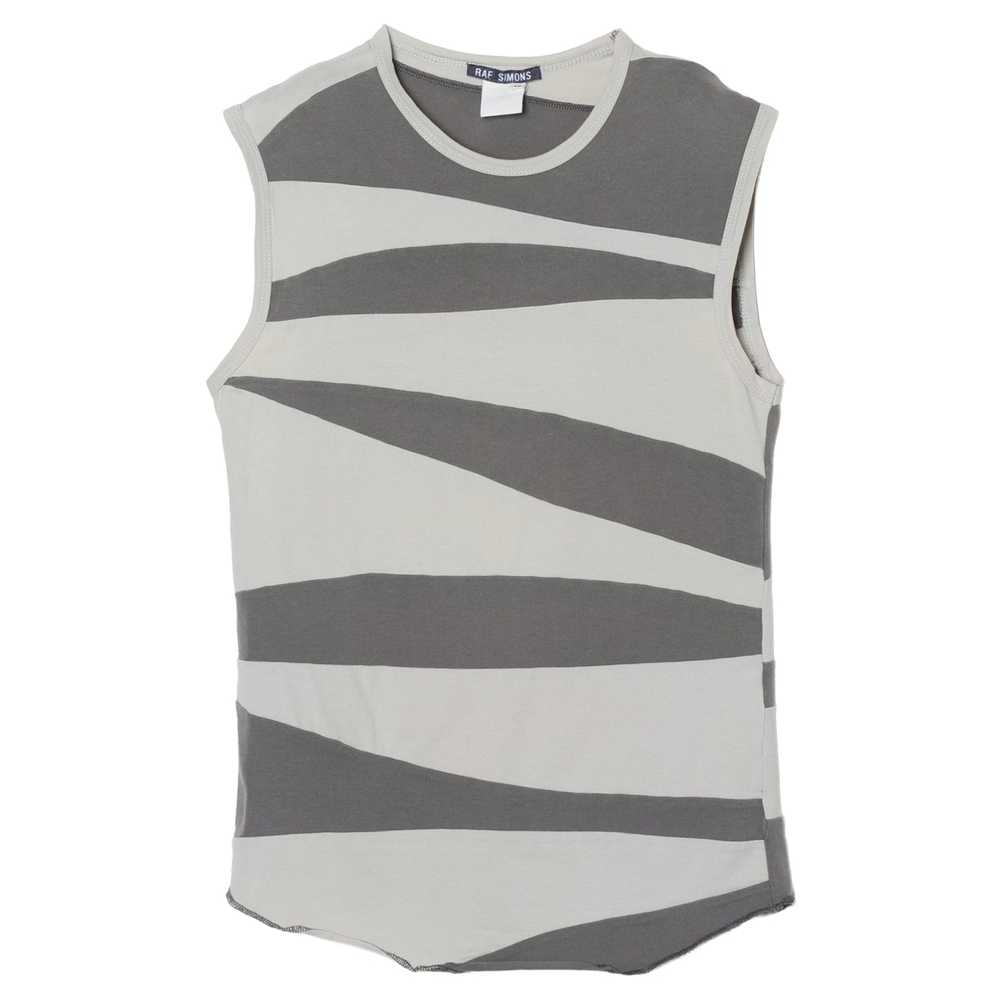 SLEEVELESS TOP / CHARCOAL GREY&WHITE