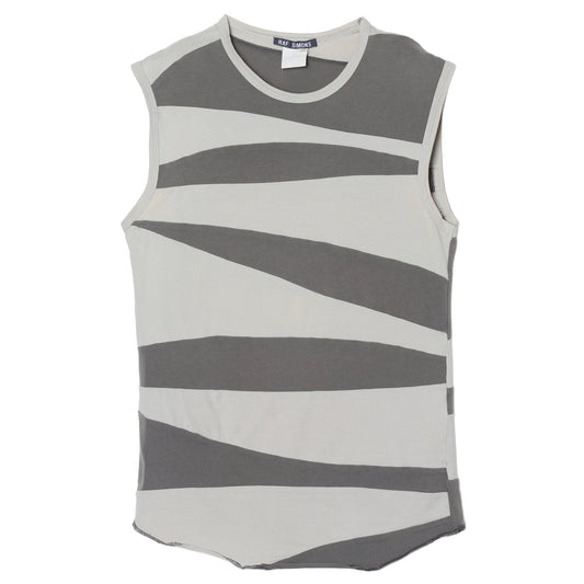 SLEEVELESS TOP / CHARCOAL GREY&WHITE