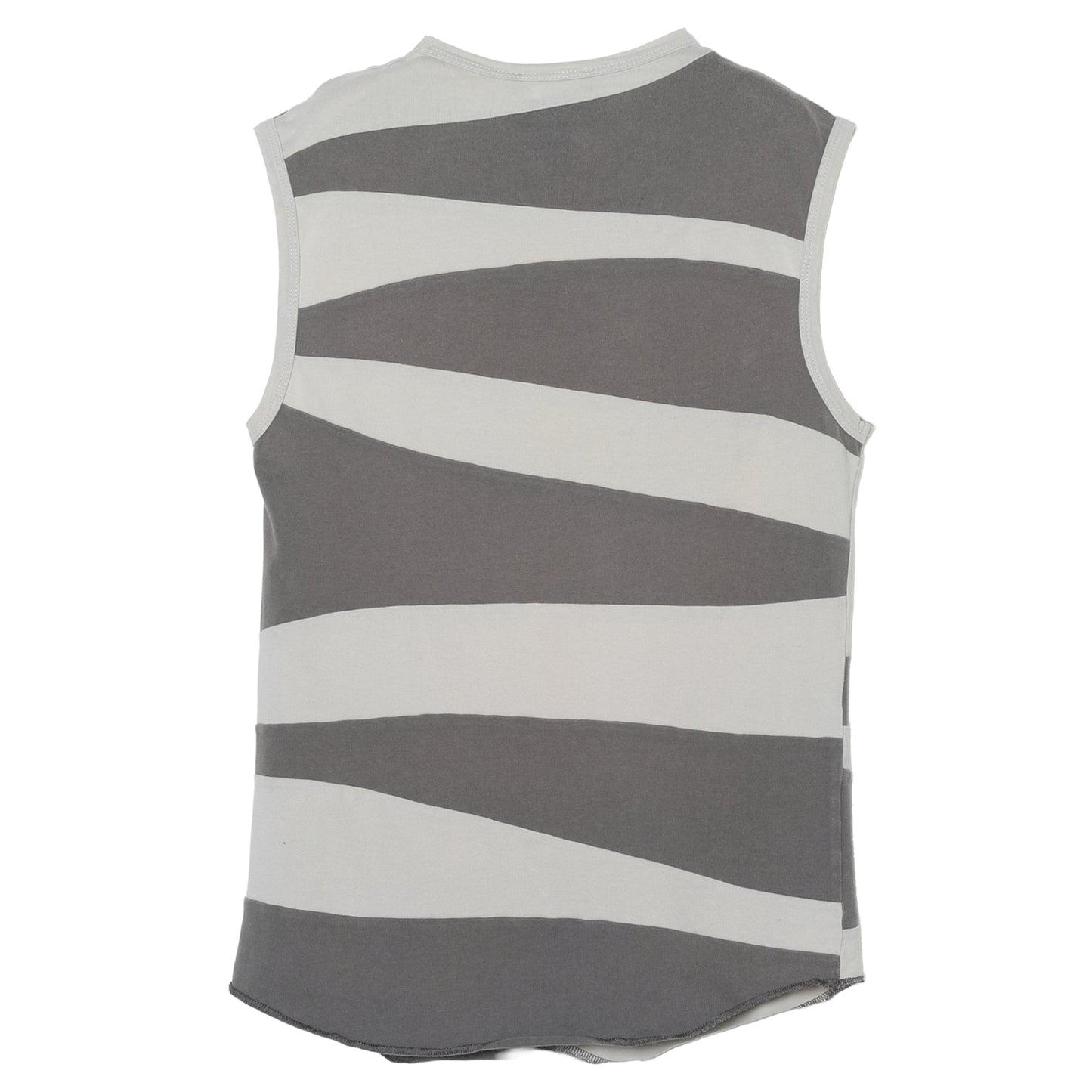 SLEEVELESS TOP / CHARCOAL GREY&WHITE
