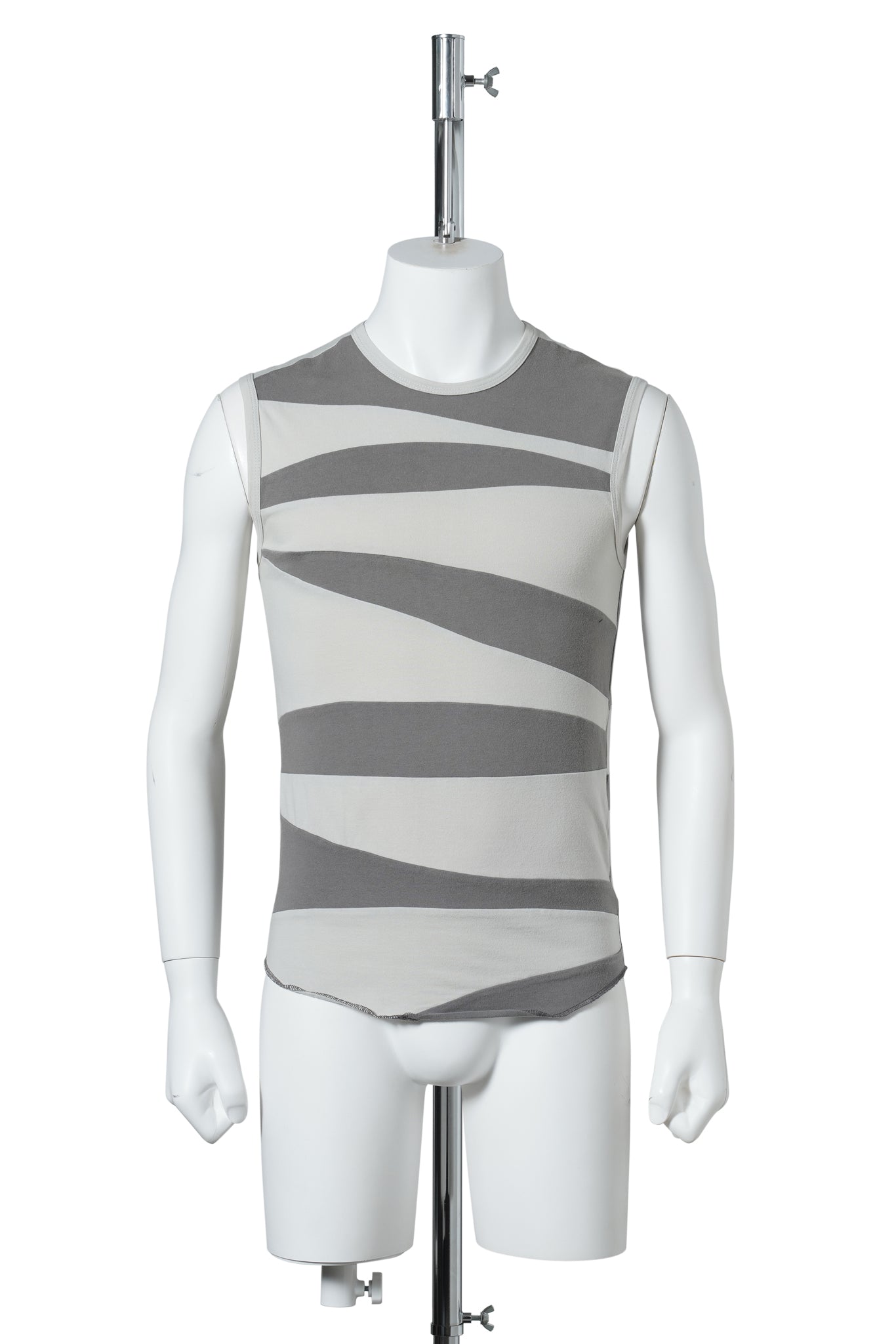 SLEEVELESS TOP / CHARCOAL GREY&WHITE