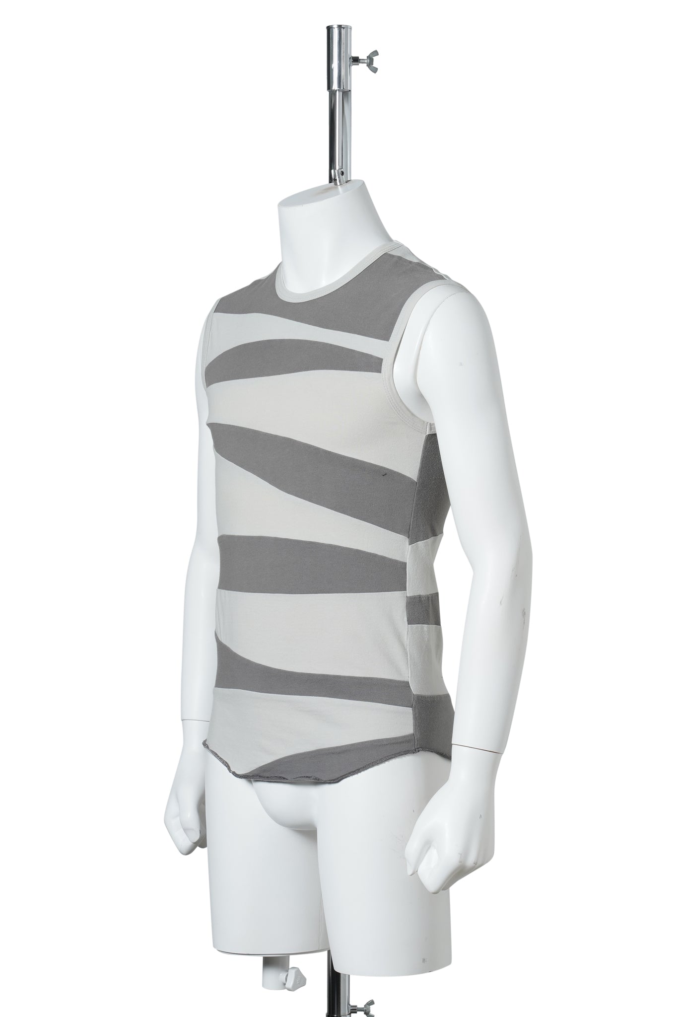 SLEEVELESS TOP / CHARCOAL GREY&WHITE