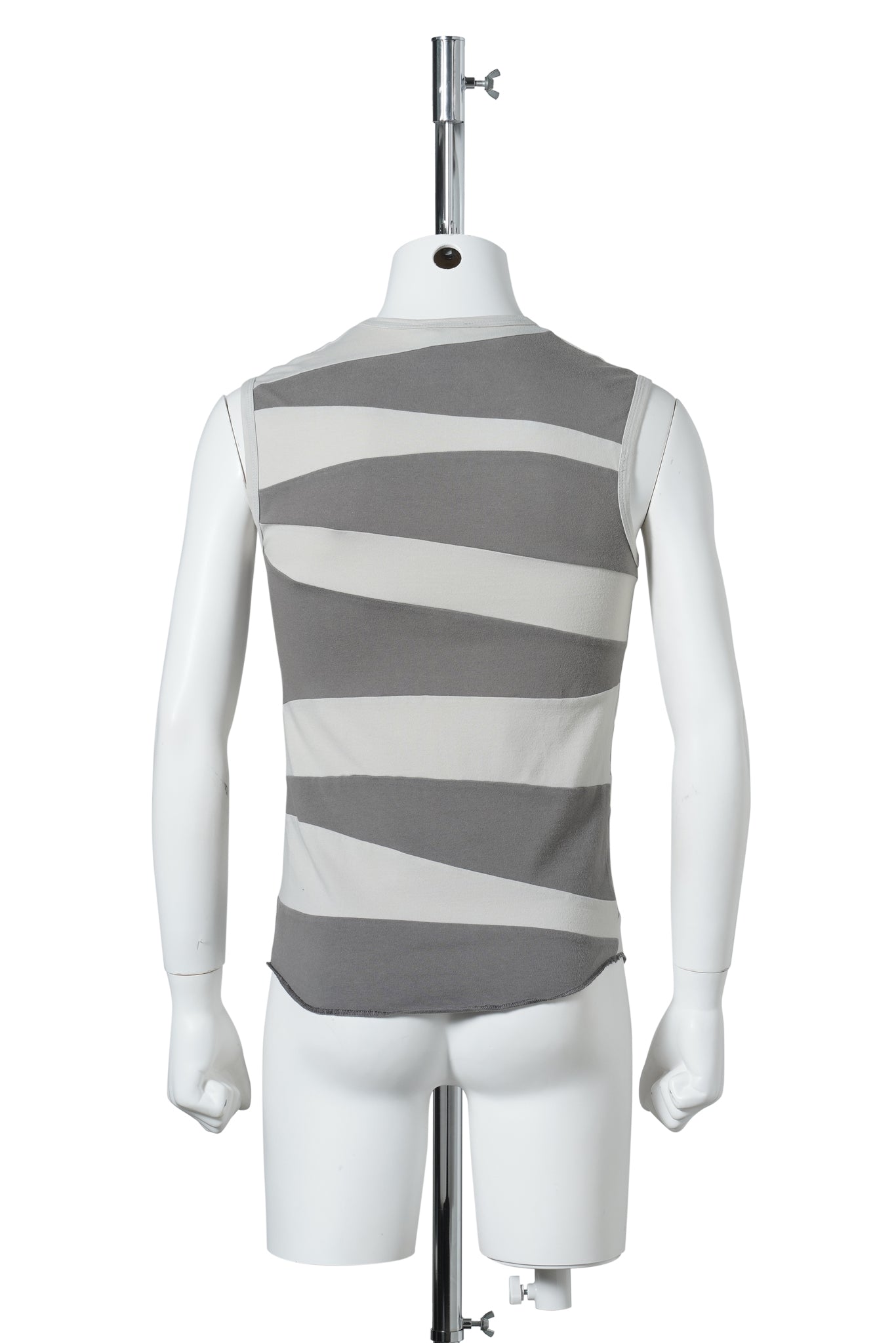 SLEEVELESS TOP / CHARCOAL GREY&WHITE