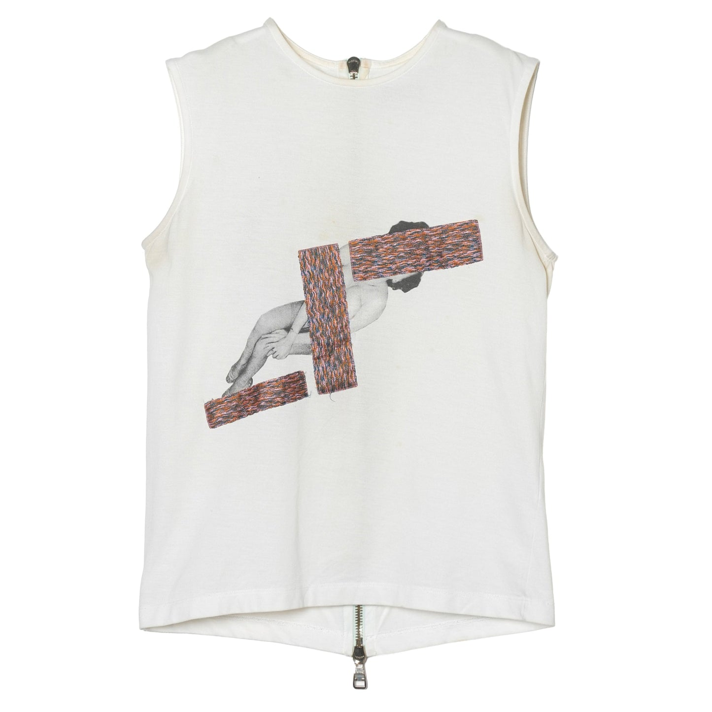 BACK ZIP SLEEVELESS TOP / WHITE