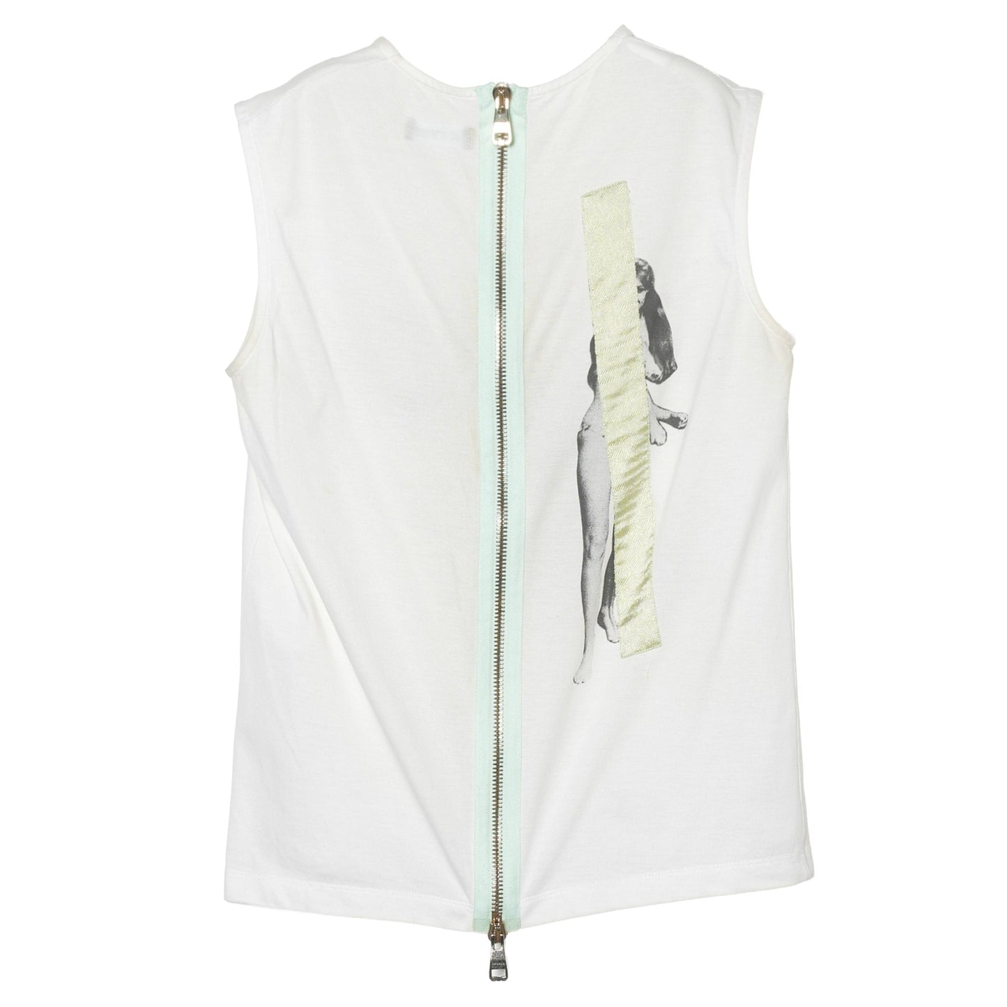 BACK ZIP SLEEVELESS TOP / WHITE