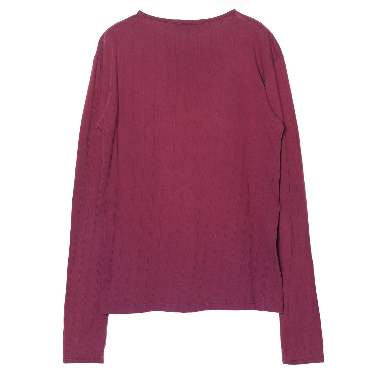 R STRIPE LONG SLEEVE TOP / BURGUNDY
