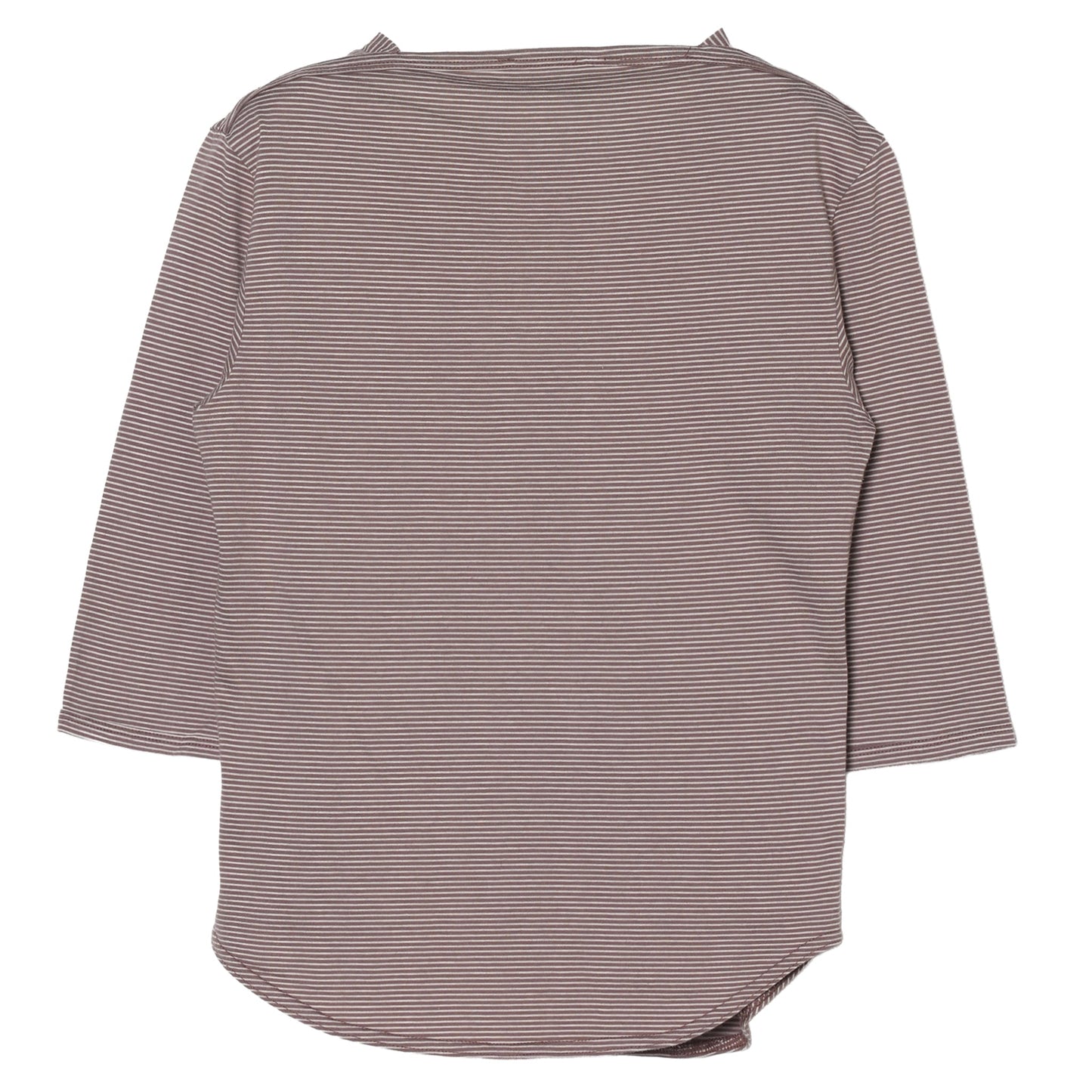 HALF SLEEVE STRIPE T-SHIRT / BROWN&WHITE