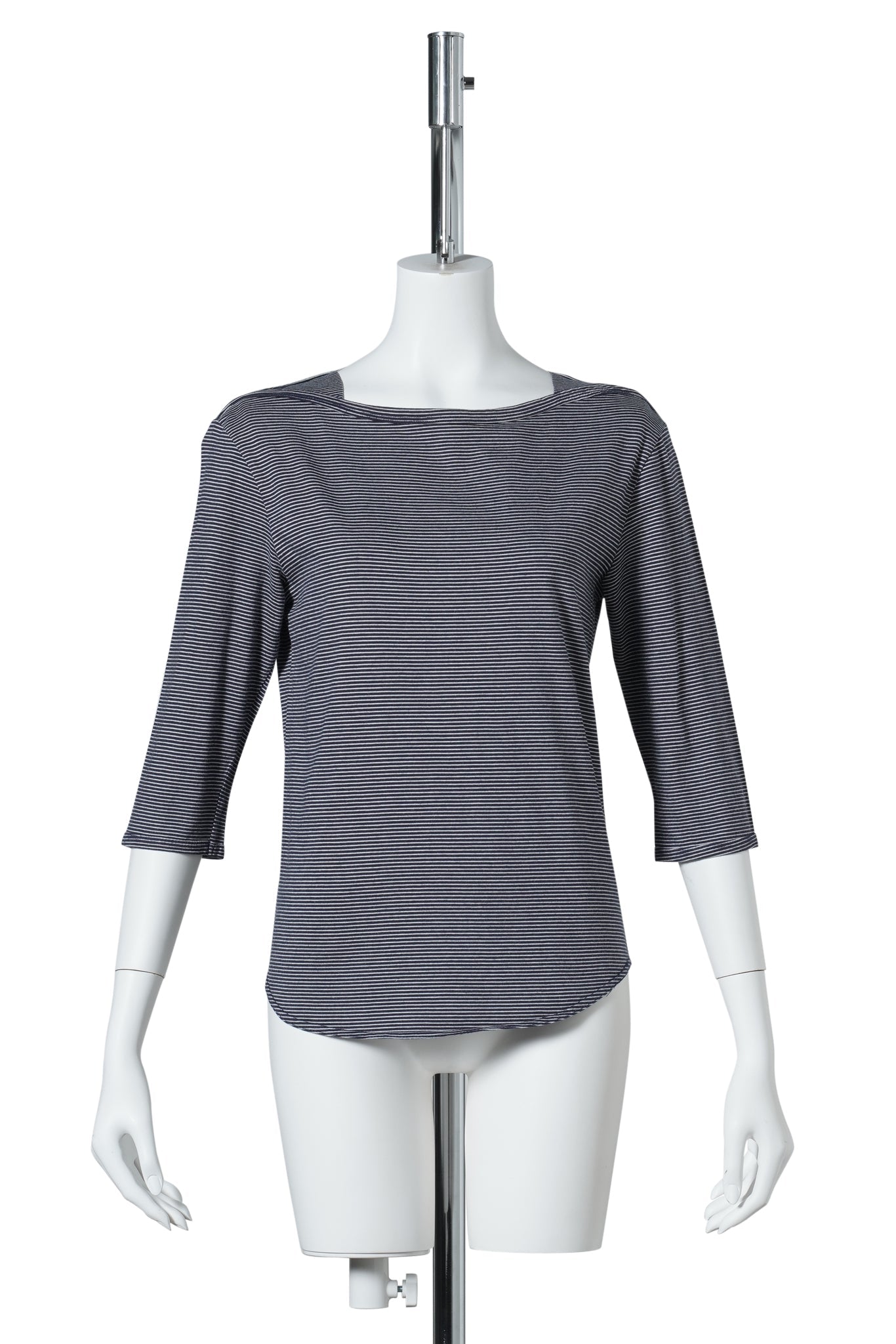 HALF SLEEVE STRIPE T-SHIRT / NAVY&WHITE