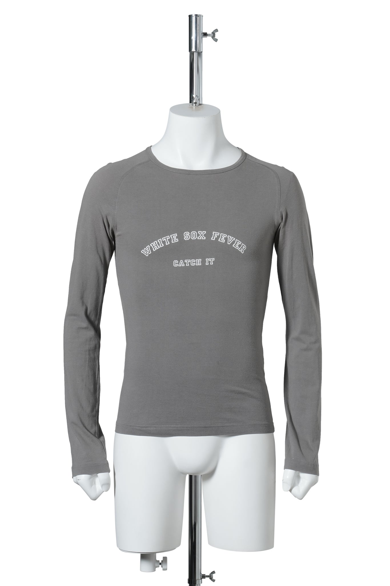 GRAPHIC LONG SLEEVE TOP / CHARCOAL GREY