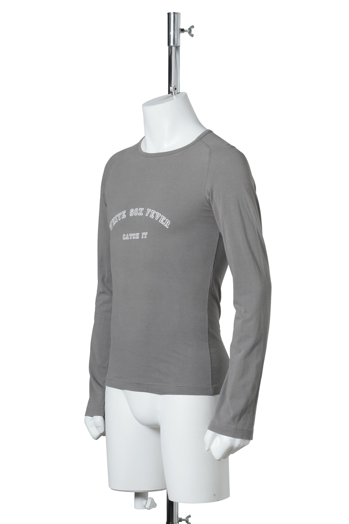 GRAPHIC LONG SLEEVE TOP / CHARCOAL GREY